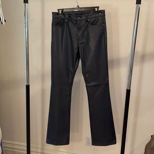 Navy Pleather Pants